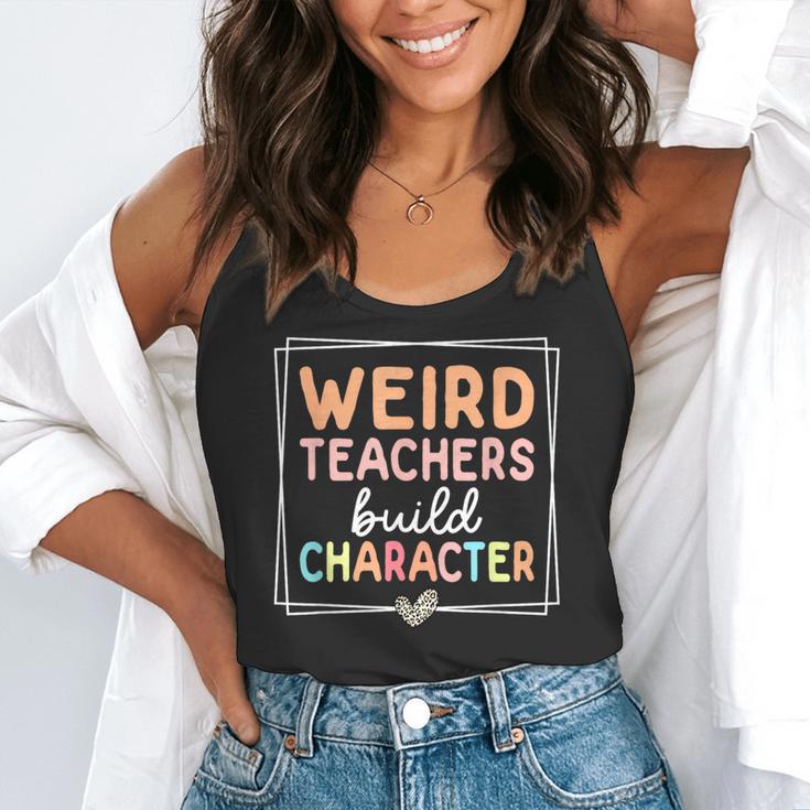 Weird Teachers Build Character Leopard Retro Teacher Flowy Tank, funny gift Weird Teachers Build Character Leopard Retro Teacher Flowy Tank, funny gift