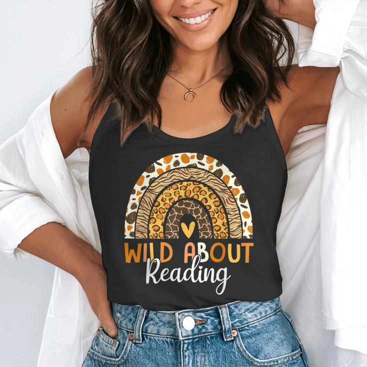 Wild About Reading Teacher Back To School Leopard Rainbow Flowy Tank, funny gift Wild About Reading Teacher Back To School Leopard Rainbow Flowy Tank, funny gift
