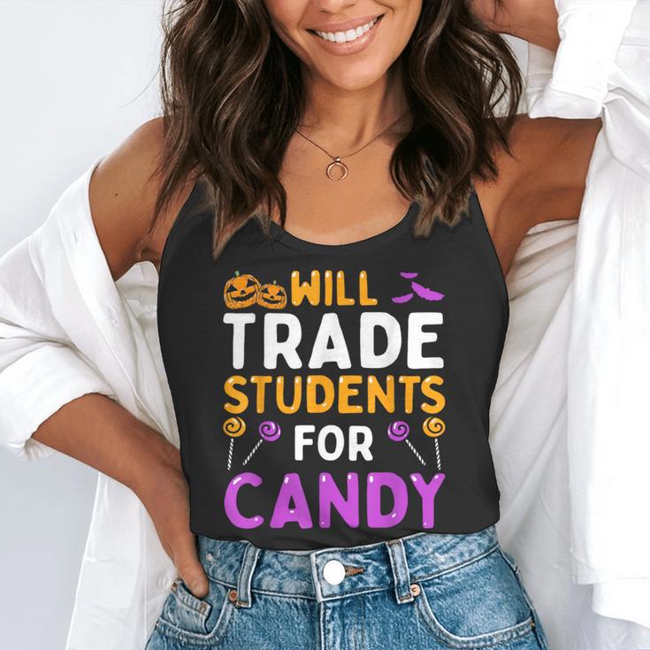Will Trade Students For Candy Cute Halloween Costume Teacher For Men Women Kids Flowy Tank, funny gift Will Trade Students For Candy Cute Halloween Costume Teacher For Men Women Kids Flowy Tank, funny gift