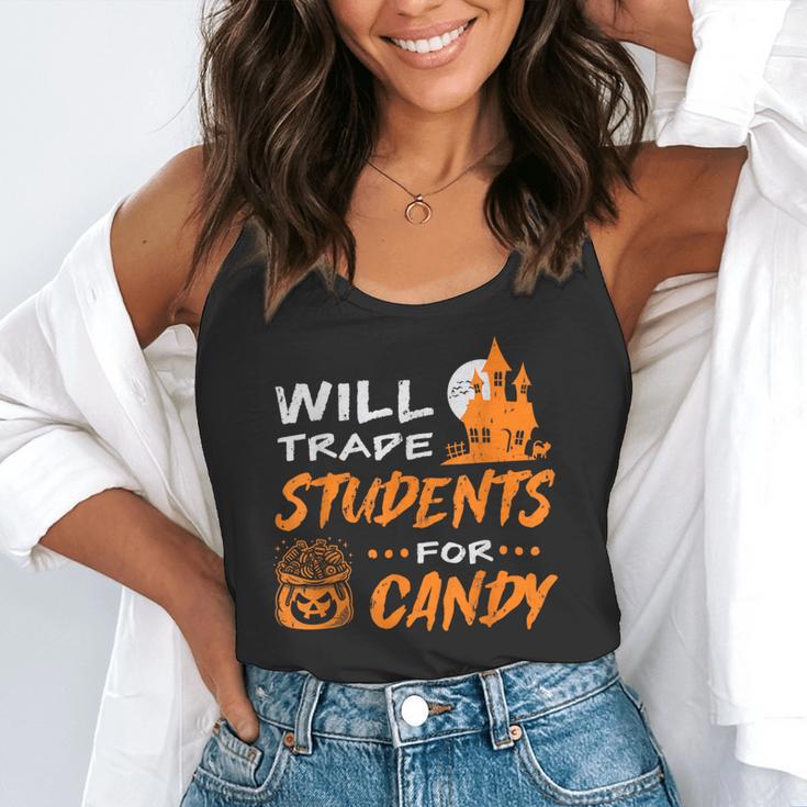 Will Trade Students For Candy Halloween Costume Teacher Flowy Tank, funny gift