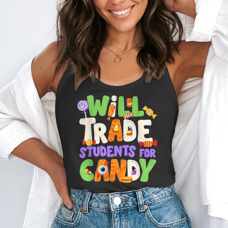 Will Trade Students For Candy Teacher Cute Halloween Costume Flowy Tank, funny gift Will Trade Students For Candy Teacher Cute Halloween Costume Flowy Tank, funny gift