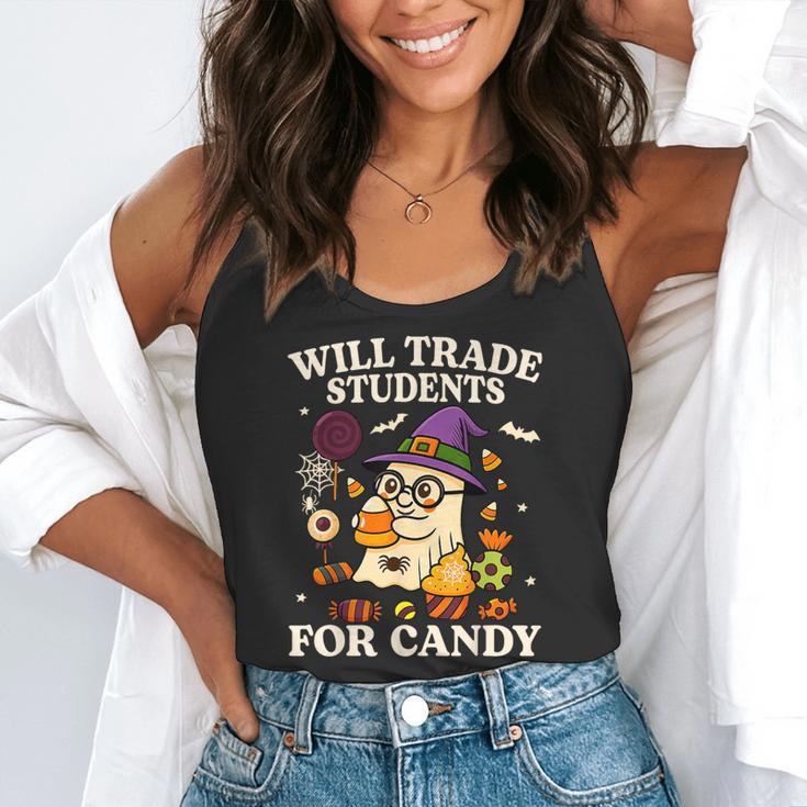 Will Trade Students For Candy Teacher Ghost Halloween Flowy Tank, funny gift Will Trade Students For Candy Teacher Ghost Halloween Flowy Tank, funny gift