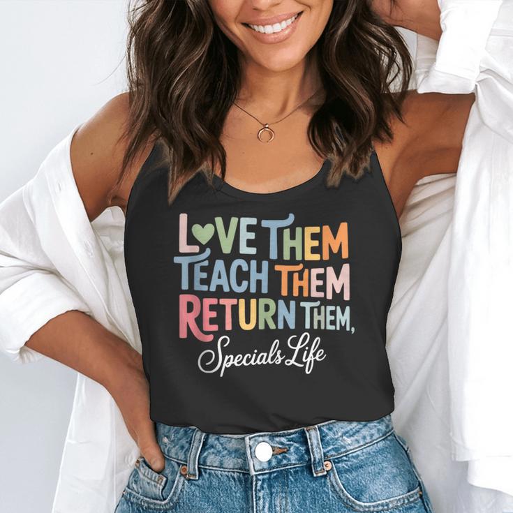 Women Teach Them Love Them Return Them Specials Teacher Life Flowy Tank, funny gift Women Teach Them Love Them Return Them Specials Teacher Life Flowy Tank, funny gift