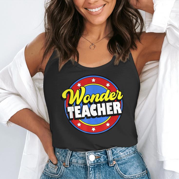 Wonder Teacher Super Woman Power Superhero Back To School Flowy Tank, funny gift Wonder Teacher Super Woman Power Superhero Back To School Flowy Tank, funny gift