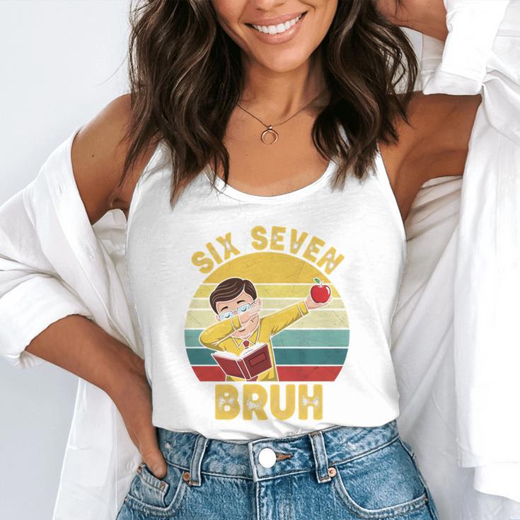 67 Meme Six Seven Bruh Retro Dabbing Teacher School Flowy Tank, funny gift