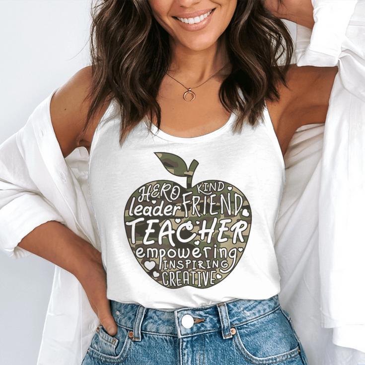 Apple Camoflauge Clothing Camo Student Teacher Cute School Flowy Tank, funny gift