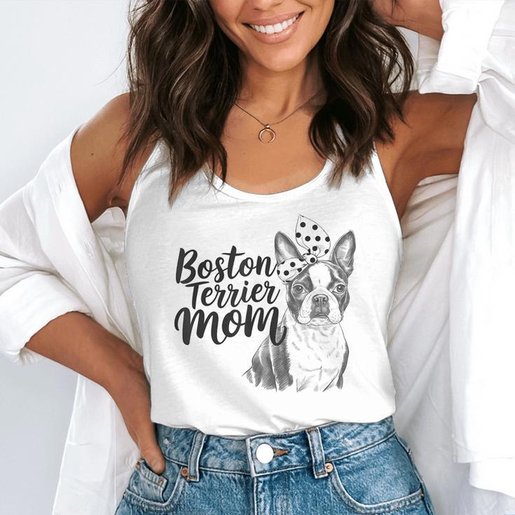 Boston Terrier Dog Bostie Mom Idea For Women Flowy Tank, funny gift