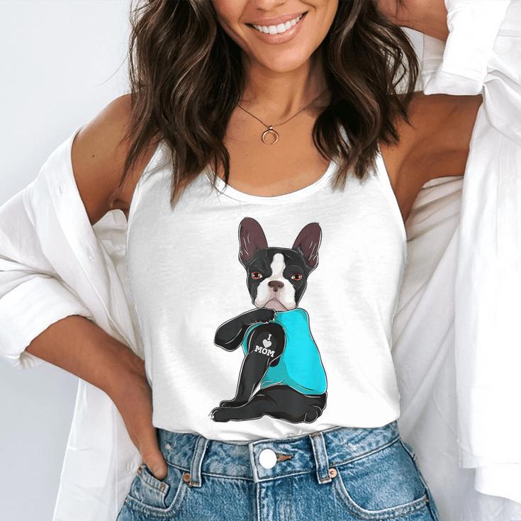 Boston Terrier I Love Mom Apparel Flowy Tank, funny gift
