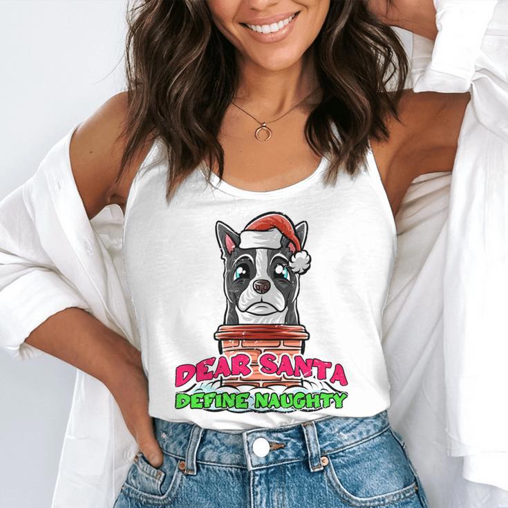 Boston Terrier Santa Claus Christmas Dog Flowy Tank, funny gift