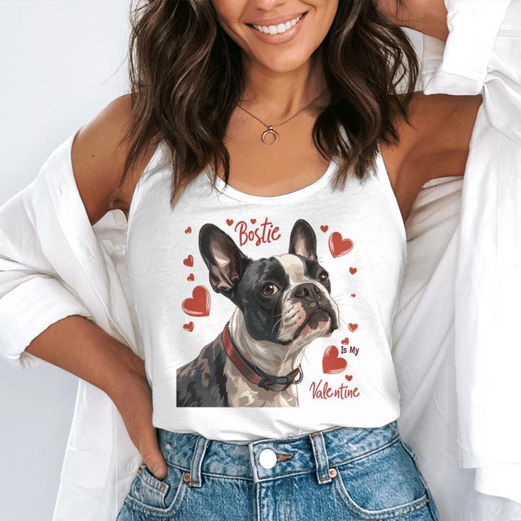 Boston Terrier Is My Valentine Cute Pet Dog Owner Valentine Flowy Tank, funny gift