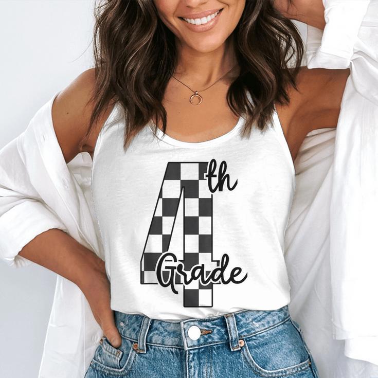Checkered Fourth Grade Back To School Teachers Students Flowy Tank, funny gift Checkered Fourth Grade Back To School Teachers Students Flowy Tank, funny gift