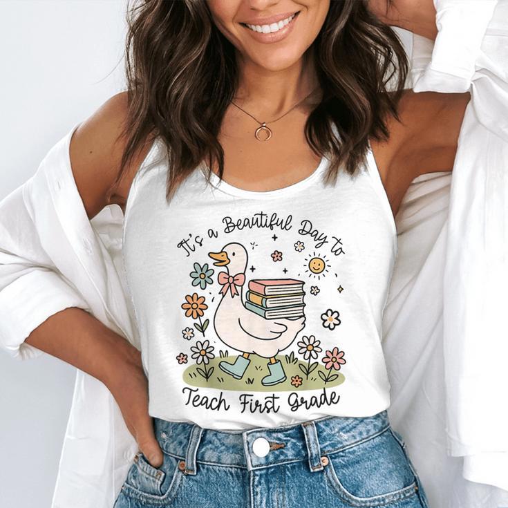 Cute Goose It's A Beautiful Day To Teach 1st Grade Teacher Flowy Tank, funny gift Cute Goose It's A Beautiful Day To Teach 1st Grade Teacher Flowy Tank, funny gift