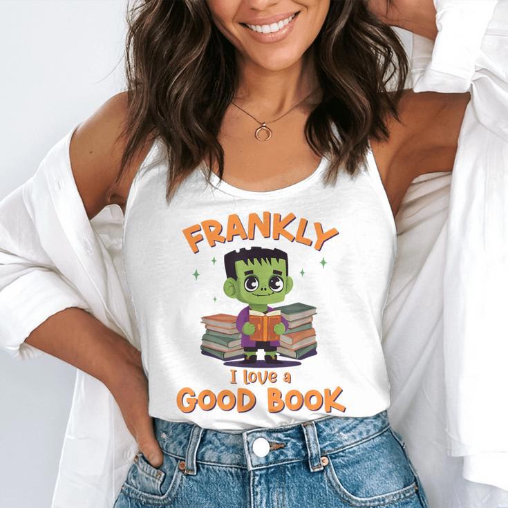 Cute Halloween Teacher Librarian Frankenstein Reading Books Flowy Tank, funny gift