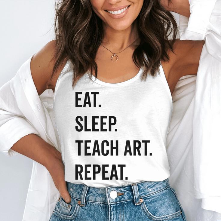Eat Sleep Teach Art Repeat Teaching Art Teacher Flowy Tank, funny gift