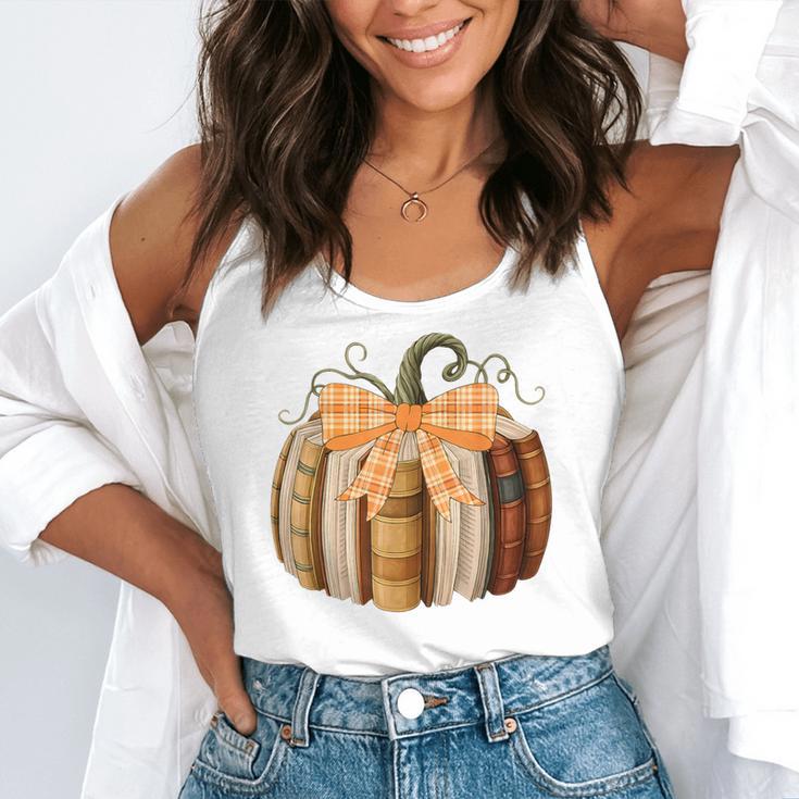 Fall Book Pumpkin Halloween Teacher Librarian Thanksgiving Flowy Tank, funny gift Fall Book Pumpkin Halloween Teacher Librarian Thanksgiving Flowy Tank, funny gift
