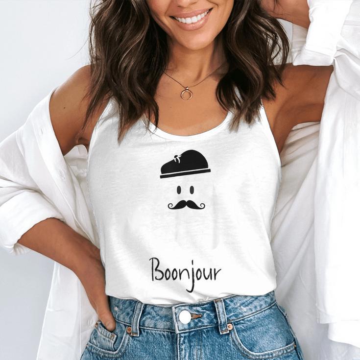 French Teacher Halloween Bonjour Ghost Flowy Tank, funny gift French Teacher Halloween Bonjour Ghost Flowy Tank, funny gift