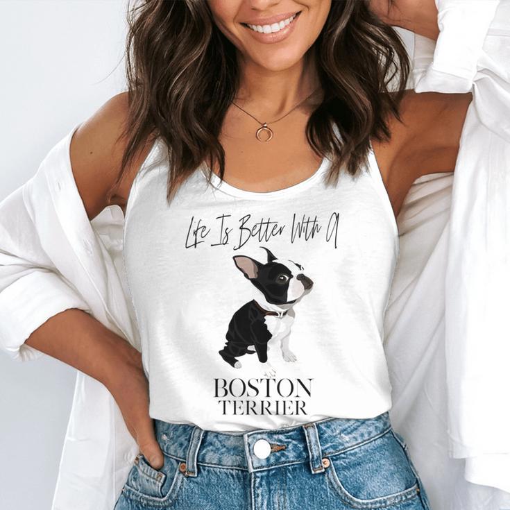 Life Is Better With A Boston Terrier Dog For Lover Flowy Tank, funny gift