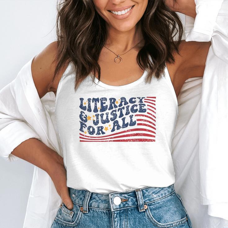Literacy Justice For All Teacher Flowy Tank, funny gift Literacy Justice For All Teacher Flowy Tank, funny gift