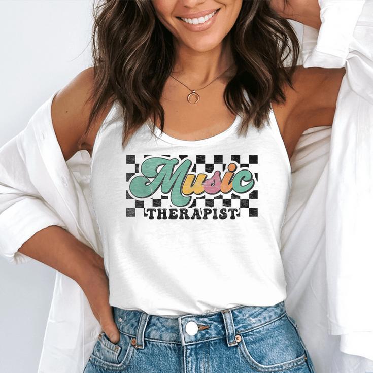 Retro Checkered Music Therapist Squad Music Therapy Teacher For Men Women Flowy Tank, funny gift Retro Checkered Music Therapist Squad Music Therapy Teacher For Men Women Flowy Tank, funny gift