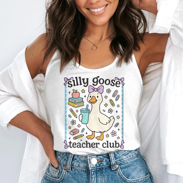 Silly Goose Teacher Club Silly Goose For Teacher Flowy Tank, funny gift