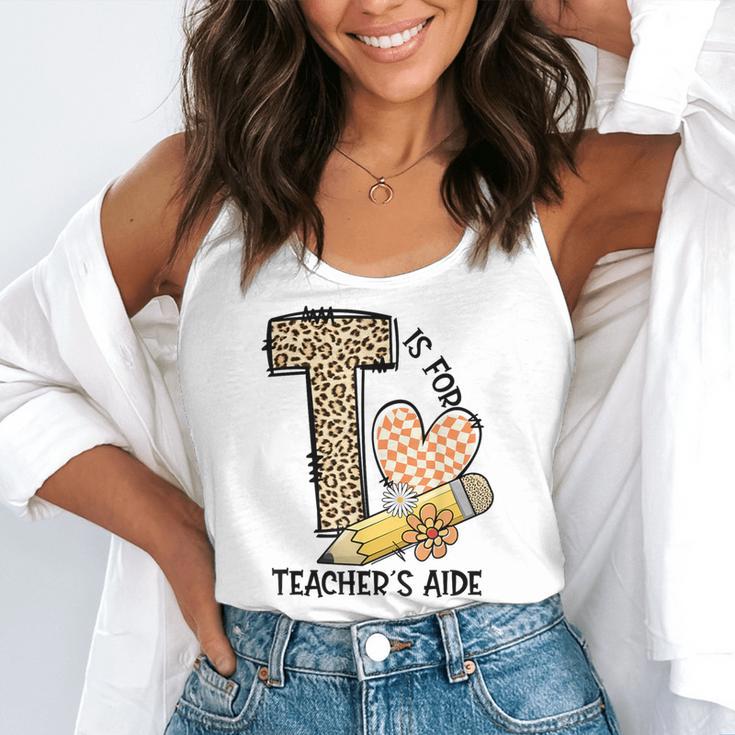 T Is For Teacher’s Aide Back To First Day Of School Leopard Men Women Girls Kids Flowy Tank, funny gift T Is For Teacher’s Aide Back To First Day Of School Leopard Men Women Girls Kids Flowy Tank, funny gift