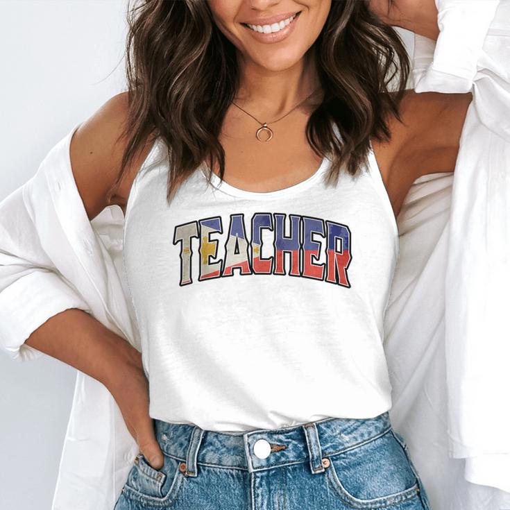 Teacher Filipino Vintage Heritage DNA Flag Flowy Tank, funny gift Teacher Filipino Vintage Heritage DNA Flag Flowy Tank, funny gift
