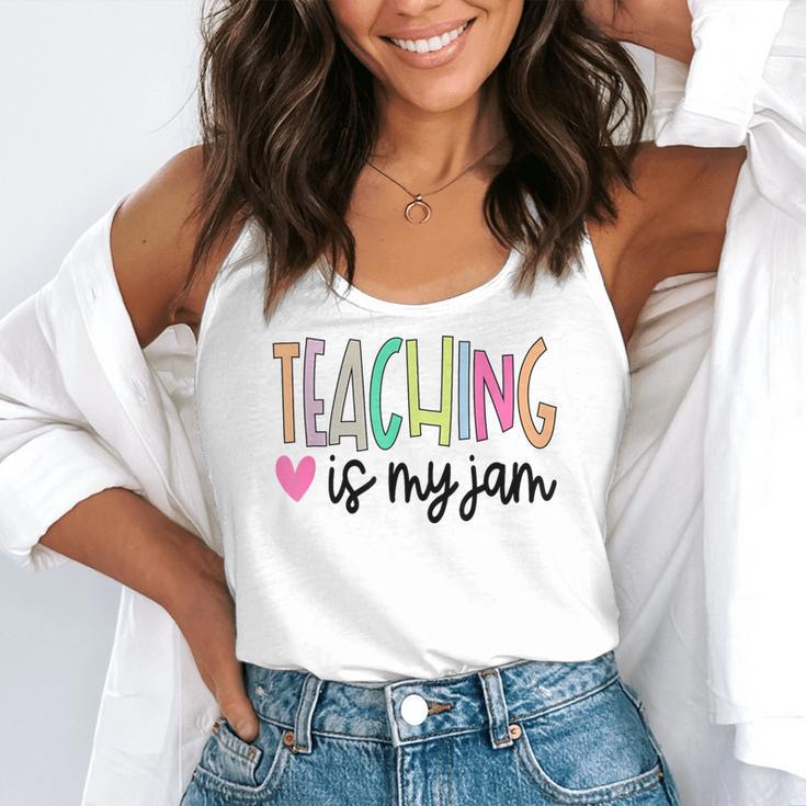 Teaching Is My Jam For Women Teacher Cute Teachers Outfit Flowy Tank, funny gift