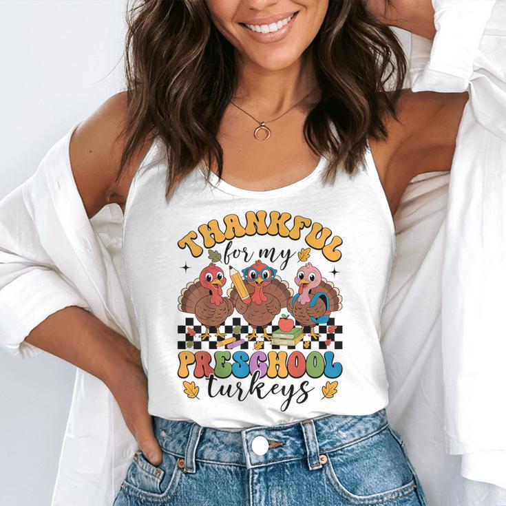 Thankful For My Preschool Turkeys Thanksgiving Teacher Fall Flowy Tank, funny gift Thankful For My Preschool Turkeys Thanksgiving Teacher Fall Flowy Tank, funny gift