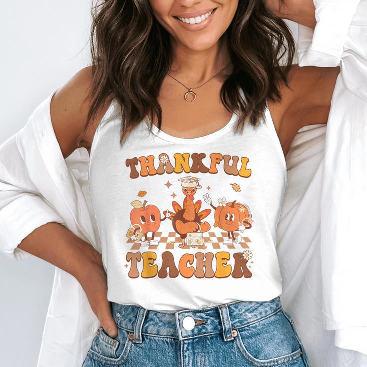 Thankful Teacher Retro Groovy Thanksgiving Fall Women Men Flowy Tank, funny gift Thankful Teacher Retro Groovy Thanksgiving Fall Women Men Flowy Tank, funny gift