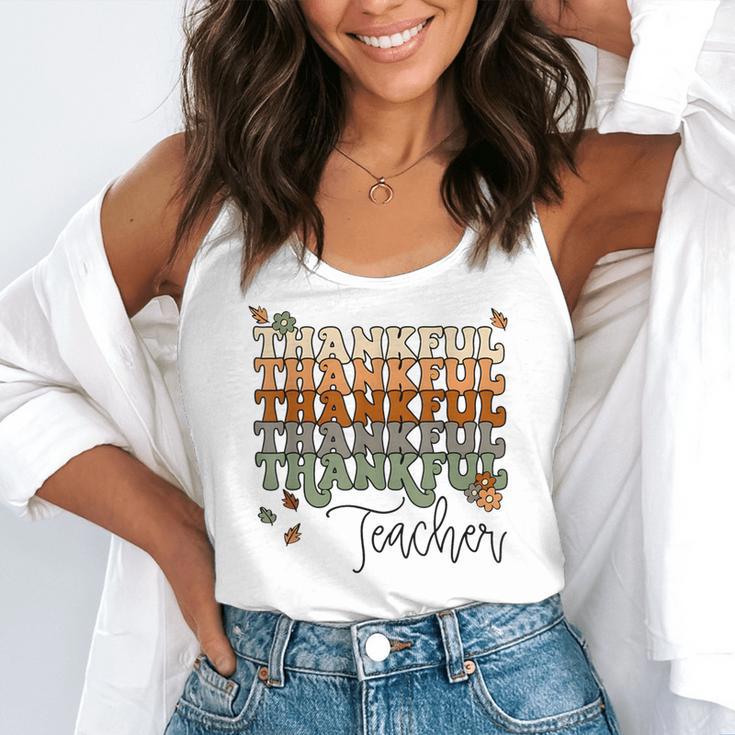Thankful Teacher Thanksgiving Fall Pumpkin Turkey Flowy Tank, funny gift Thankful Teacher Thanksgiving Fall Pumpkin Turkey Flowy Tank, funny gift