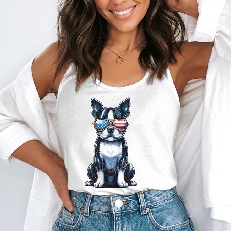 USA Flag Boston Terrier Best Dog Mom Ever 2025 Flowy Tank, funny gift