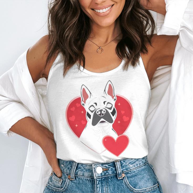 Valentine's Day Boston Terrier Flowy Tank, funny gift