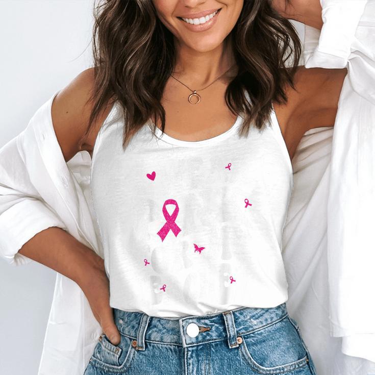 I Wear Pink For My Teacher Breast Cancer Awareness Support Men Women Flowy Tank, funny gift