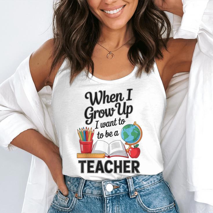 When I Grow Up I Want To Be Teacher Kids Flowy Tank, funny gift When I Grow Up I Want To Be Teacher Kids Flowy Tank, funny gift