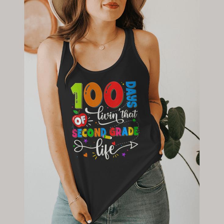100 Days Of Living That 2nd Grade Life Boy Girl Teacher Flowy Tank, funny design 100 Days Of Living That 2nd Grade Life Boy Girl Teacher Flowy Tank, funny design