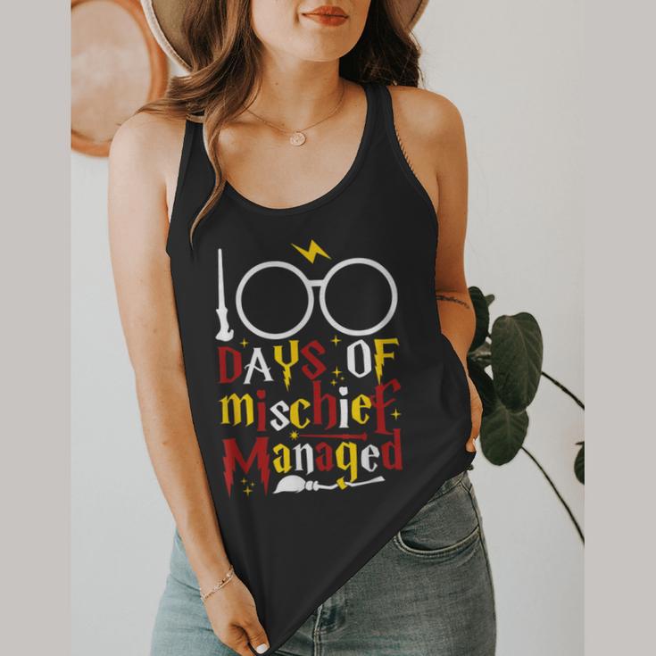 100 Days Of Mischief Managed Teacher Kid 100th Day Of School Flowy Tank, funny design 100 Days Of Mischief Managed Teacher Kid 100th Day Of School Flowy Tank, funny design