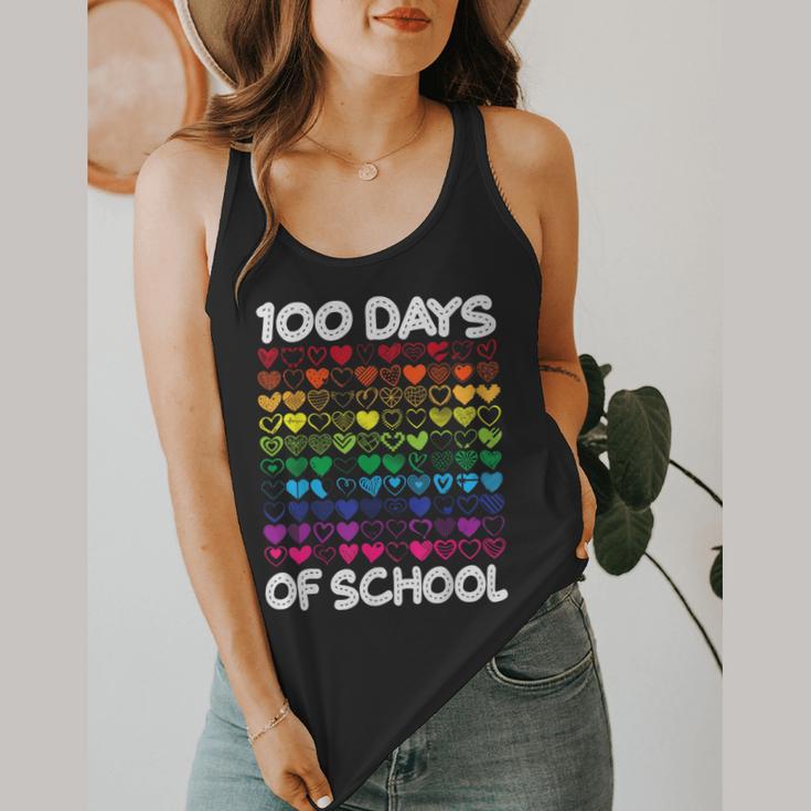 100 Days Of School Heart Love Teacher Or Student 100th Day Flowy Tank, funny design 100 Days Of School Heart Love Teacher Or Student 100th Day Flowy Tank, funny design