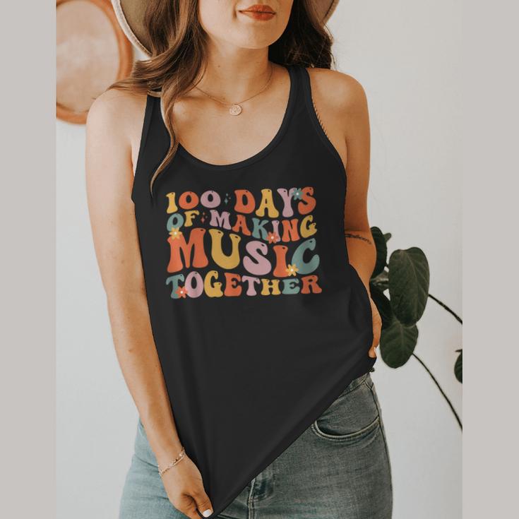 100 Days Of School Music Teacher Flowy Tank, funny design 100 Days Of School Music Teacher Flowy Tank, funny design
