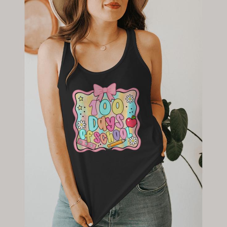 100 Days Of School Preppy 100th Day Of School Teacher Kids Flowy Tank, funny design 100 Days Of School Preppy 100th Day Of School Teacher Kids Flowy Tank, funny design