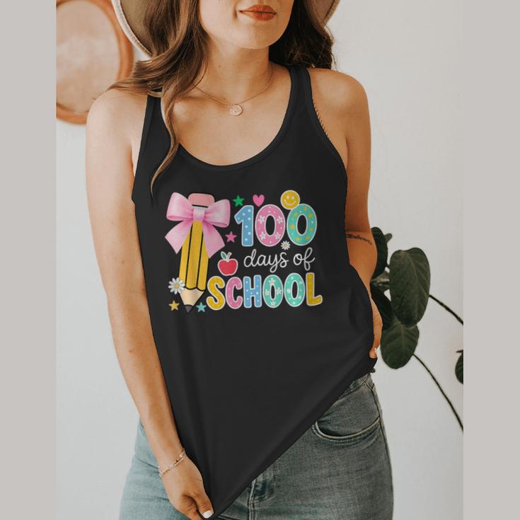 100 Days Of School Preppy 100th Day Of School Teachers Girls Flowy Tank, funny design