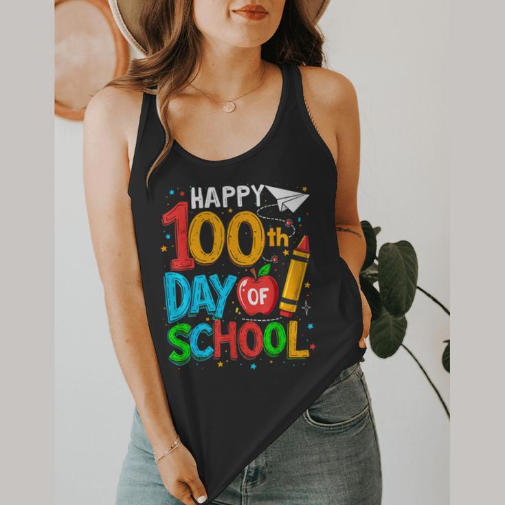 100th Day Of School Teachers Kids Happy 100 Days Flowy Tank, funny design