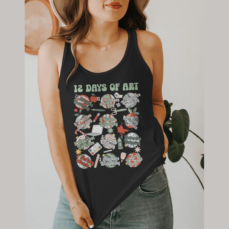 12 Days Of Art Teacher Christmas Artists Painter Educational Flowy Tank, funny design 12 Days Of Art Teacher Christmas Artists Painter Educational Flowy Tank, funny design