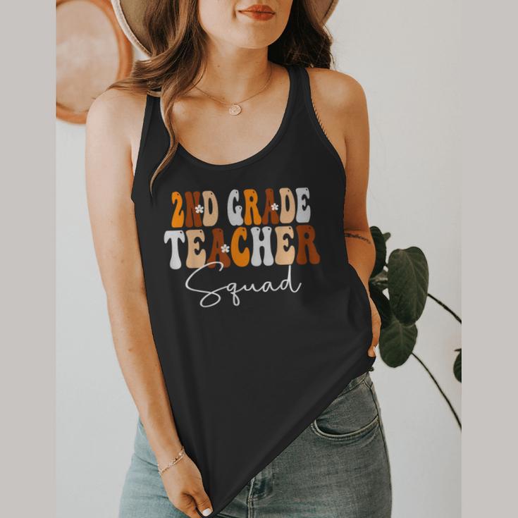 2nd Grade Teacher Squad Cute Women Groovy Fall Autumn Lovers Flowy Tank, funny design 2nd Grade Teacher Squad Cute Women Groovy Fall Autumn Lovers Flowy Tank, funny design