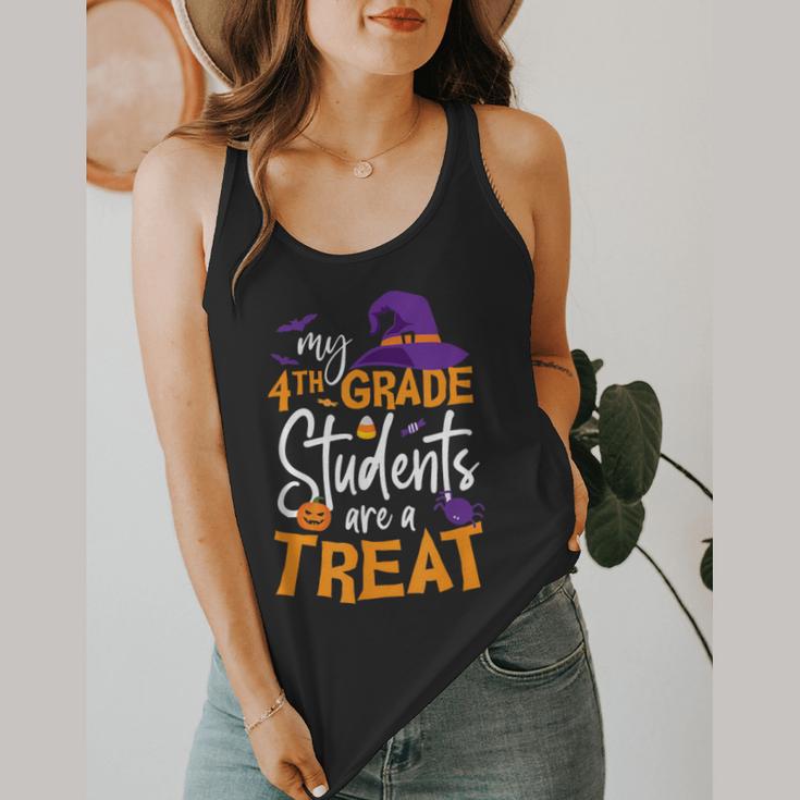 My 4th Grade Students Are a Treat Teacher Halloween Witch For Men Women Kids Flowy Tank, funny design