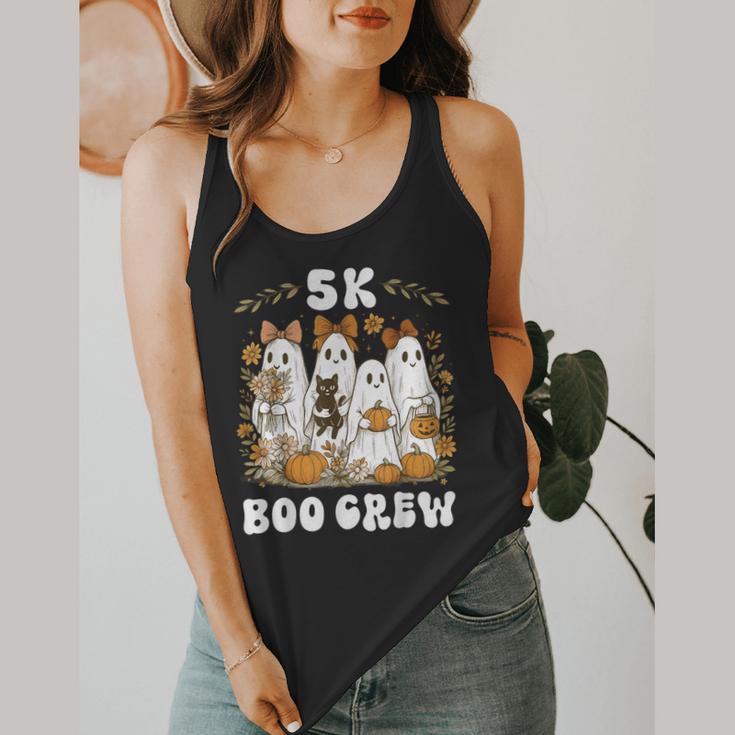 5K Boo Crew Halloween Teacher K5 Floral Ghost Trick Or Teach Flowy Tank, funny design