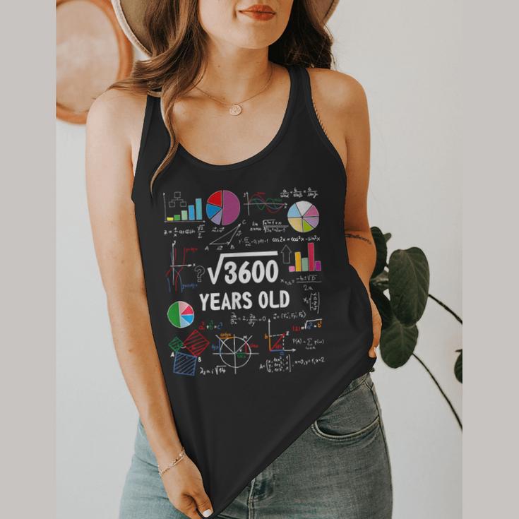 60 Year Old Math Teacher Square Root Of 3600 60th Birthday Flowy Tank, funny design