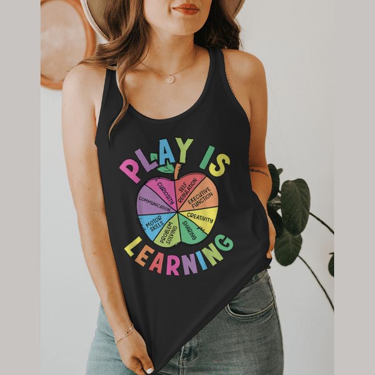 Apple Retro Play Is Learning Kindergarten Teacher Daycare Flowy Tank, funny design