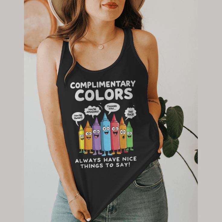 Art Teacher COMPLIMENTARY Colors Always Have Things To Say Flowy Tank, funny design Art Teacher COMPLIMENTARY Colors Always Have Things To Say Flowy Tank, funny design