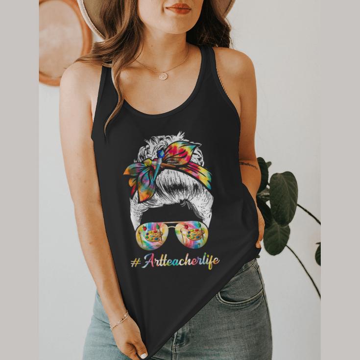 Art Teacher Life Messy Bun Back To School Art Teacher Flowy Tank, funny design Art Teacher Life Messy Bun Back To School Art Teacher Flowy Tank, funny design