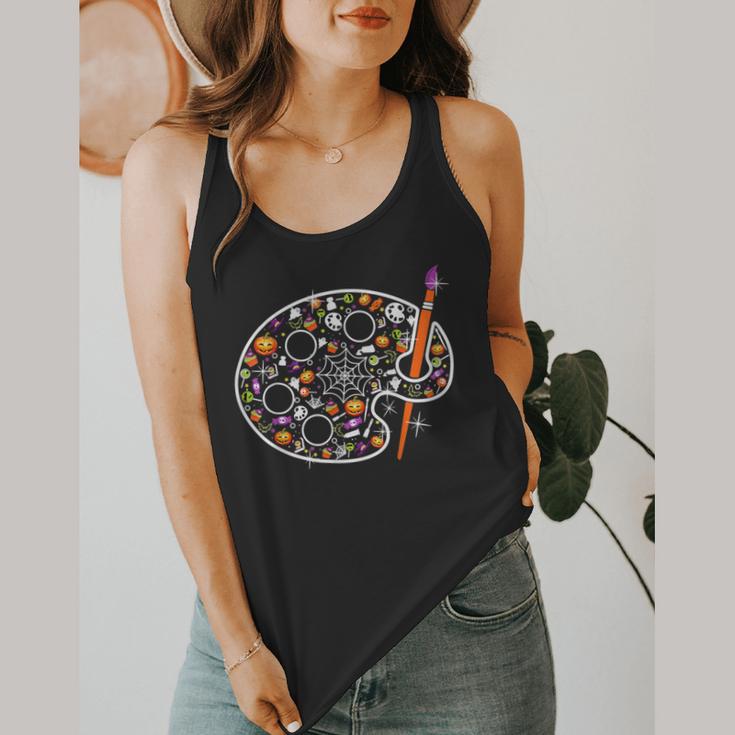 Art Teacher Pumpkin Scary Halloween Costume Men Women Flowy Tank, funny design